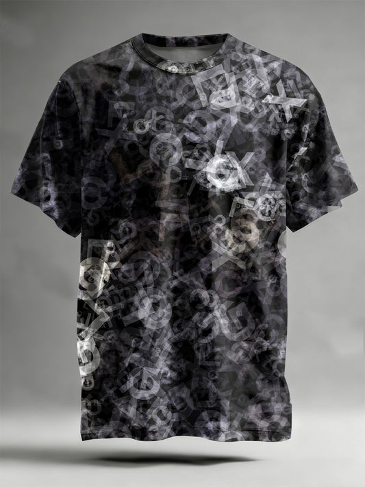 Abstract Pattern Printed Casual T-Shirt