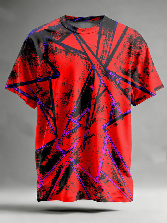 Abstract Pattern Printed Casual T-Shirt