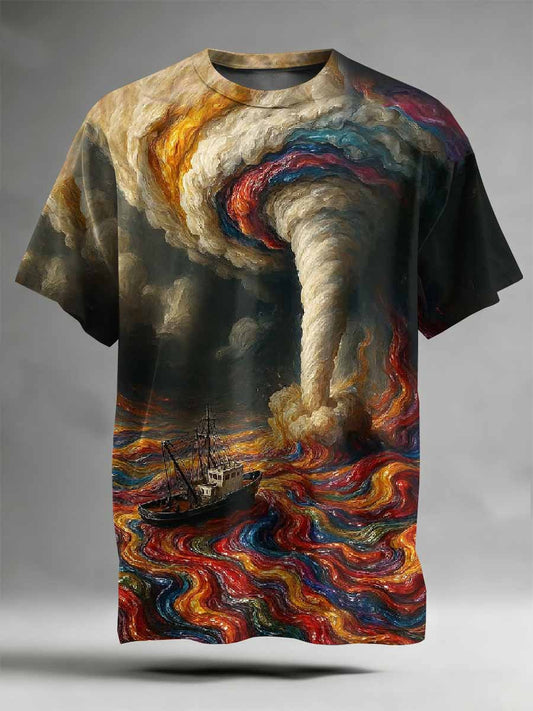 Fantasy World Pattern Printed Casual T-Shirt