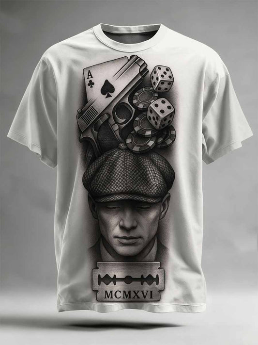 Men's Illustration Printed Casual T-shirt