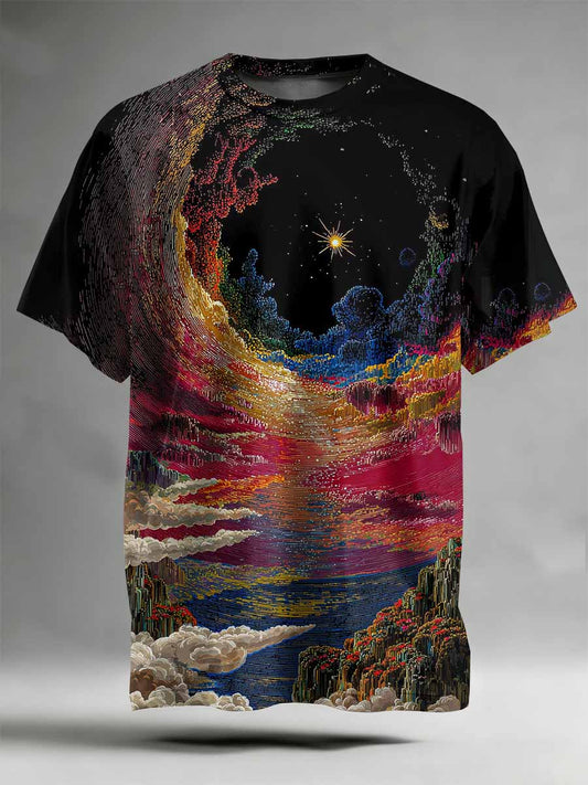 Fantasy World Pattern Printed Casual T-Shirt