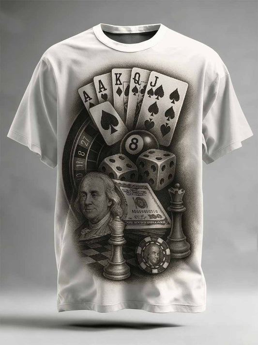 Men's Illustration Printed Casual T-shirt