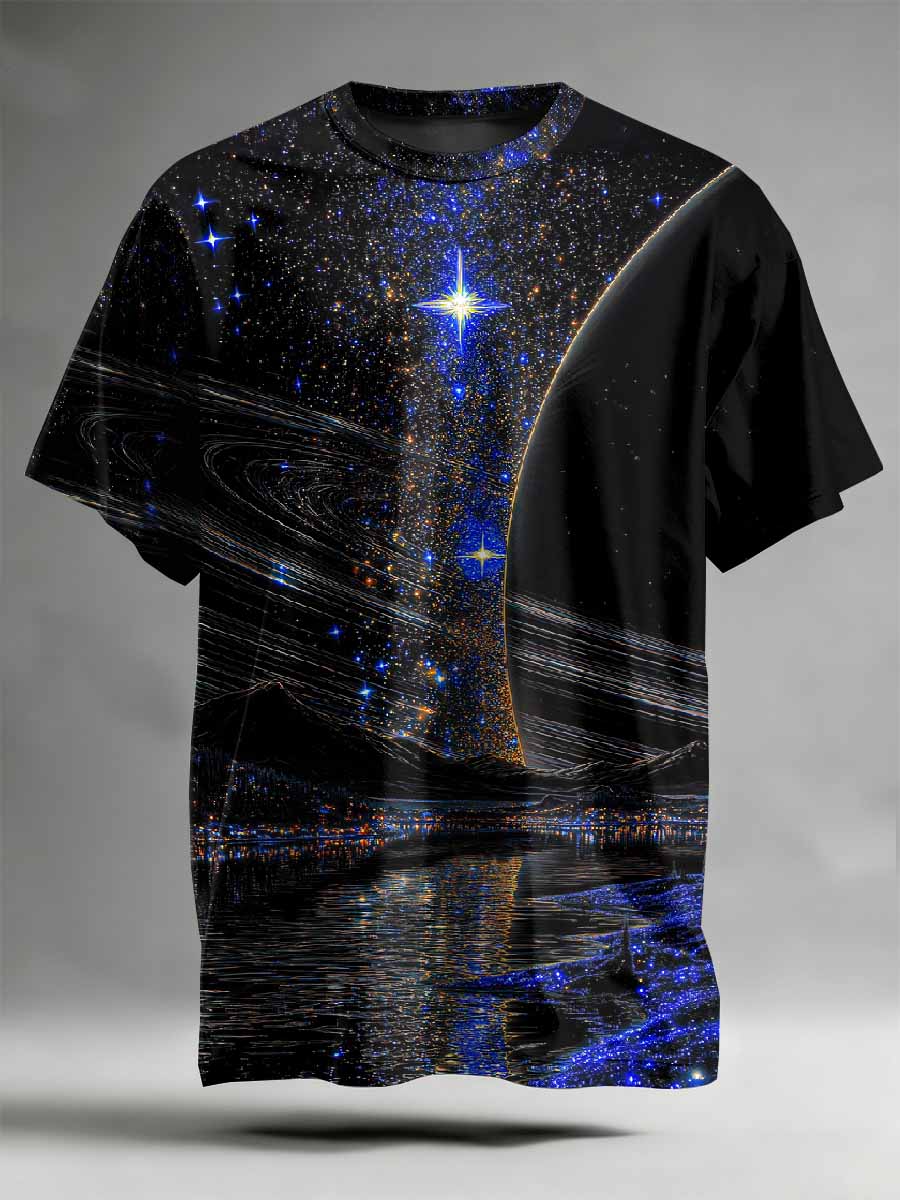 Fantasy World Pattern Printed Casual T-Shirt