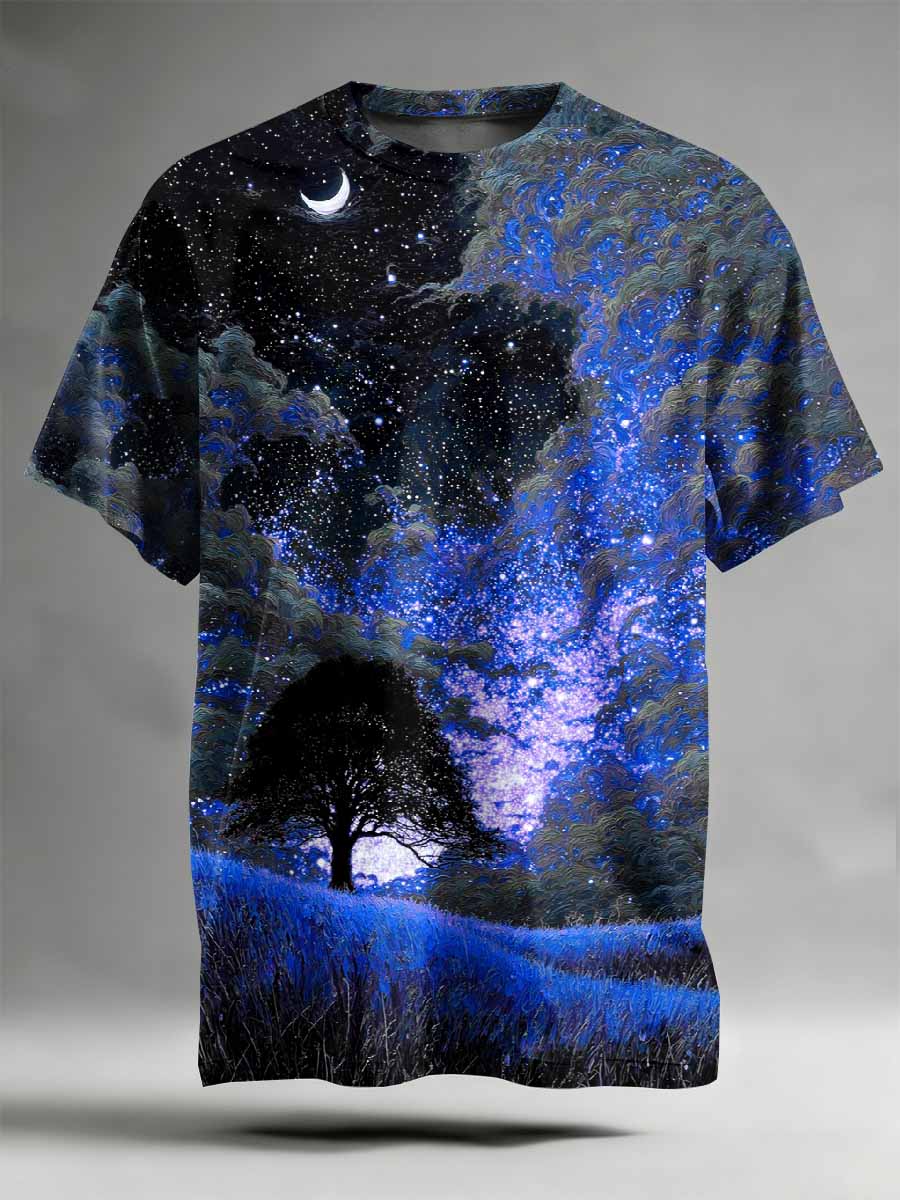 Fantasy World Pattern Printed Casual T-Shirt