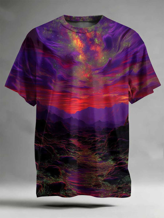 Fantasy World Pattern Printed Casual T-Shirt