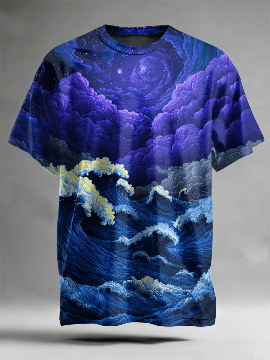 Fantasy World Pattern Printed Casual T-Shirt