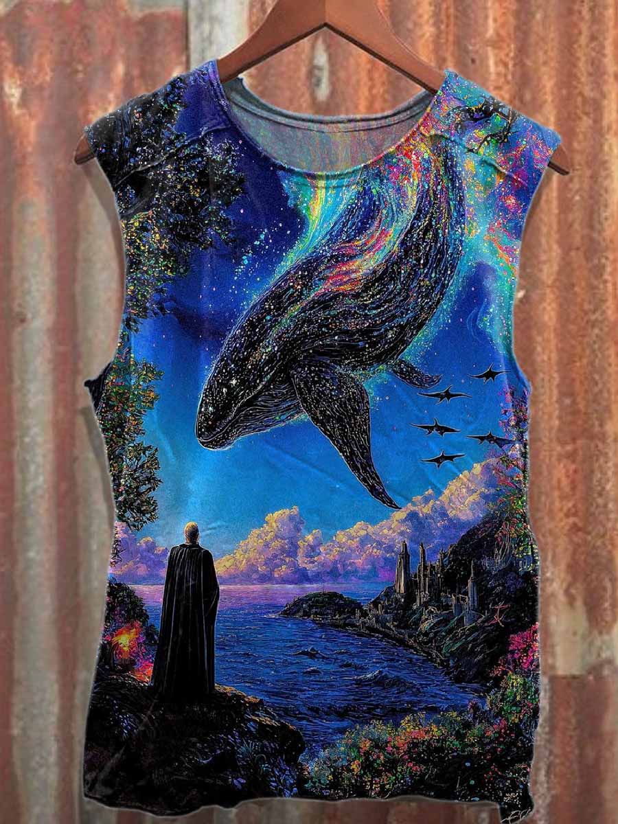 Retro Art Graffiti Printed Casual Cotton Tank Top