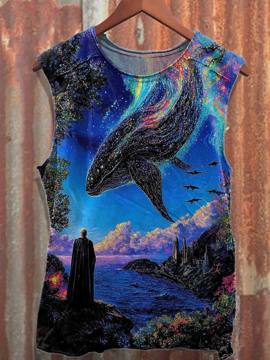 Retro Art Graffiti Printed Casual Cotton Tank Top