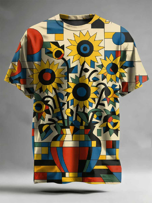 Retro Abstract Art Printed Casual T-Shirt