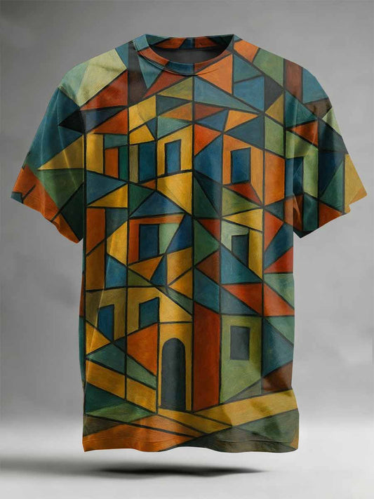 Retro Abstract Art Printed Casual T-Shirt
