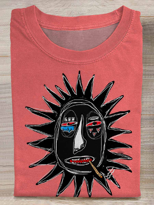 Retro Graffiti Pattern Casual T-shirt