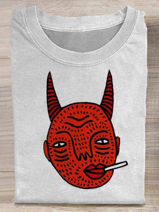 Retro Graffiti Pattern Casual T-shirt