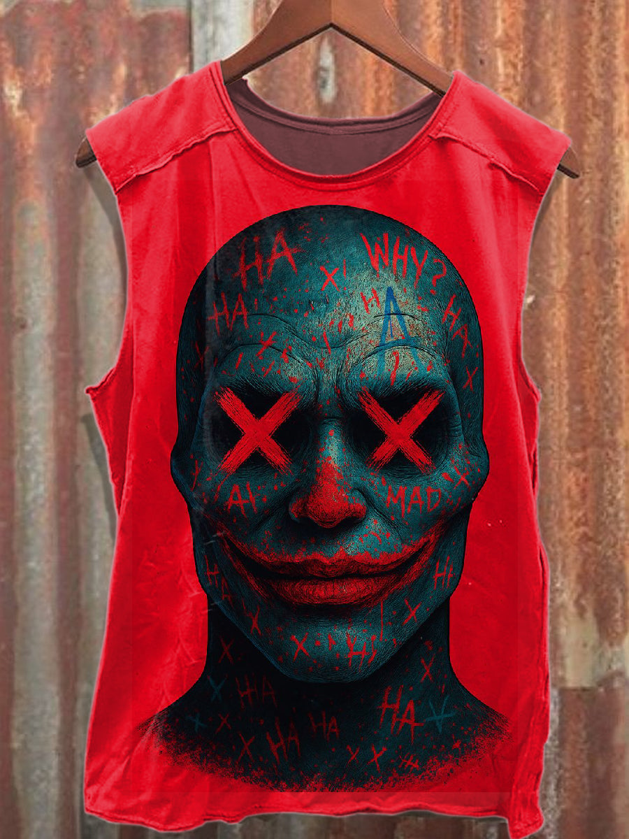 Retro Graffiti Art Print Loose Tank Top