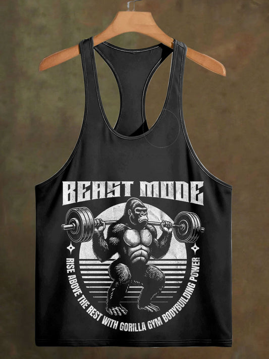 Men's Fun Gorilla Print Casual Cotton Tank Top