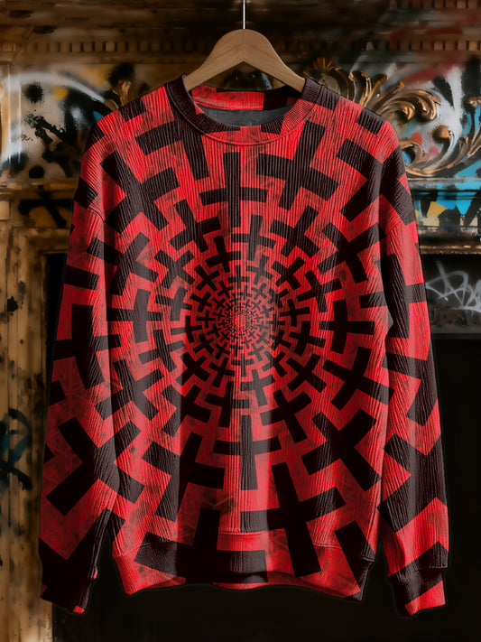 Fantasy Whirlpool Graffiti Printed Casual Long Sleeve Sweatshirt