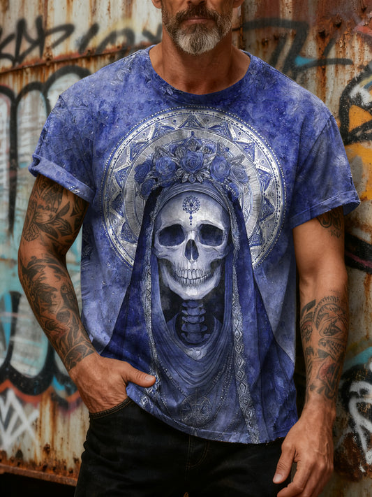 Fantasy Skeleton Printed Casual Loose T-shirt