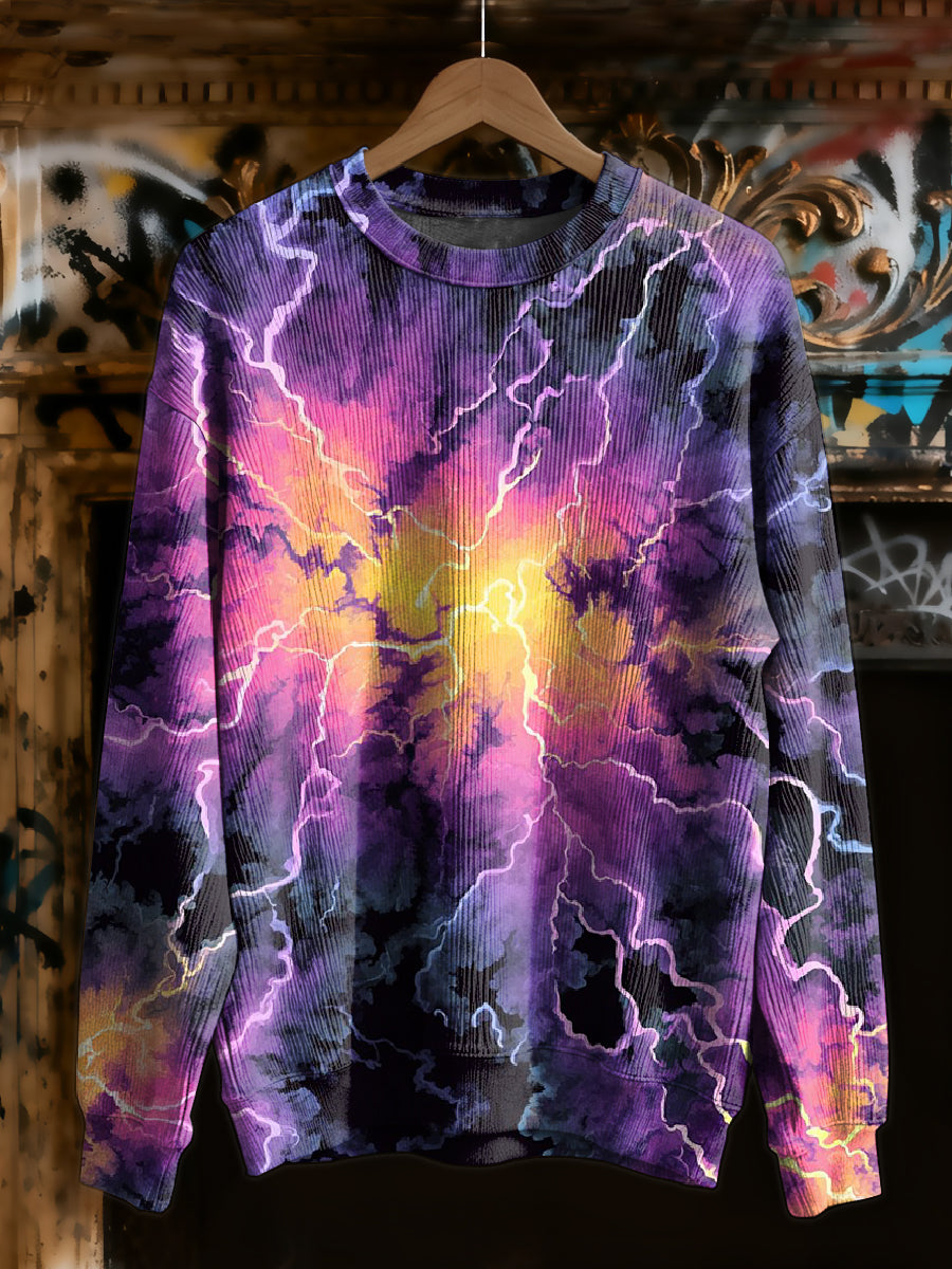 Fantasy Whirlpool Graffiti Printed Casual Long Sleeve Sweatshirt