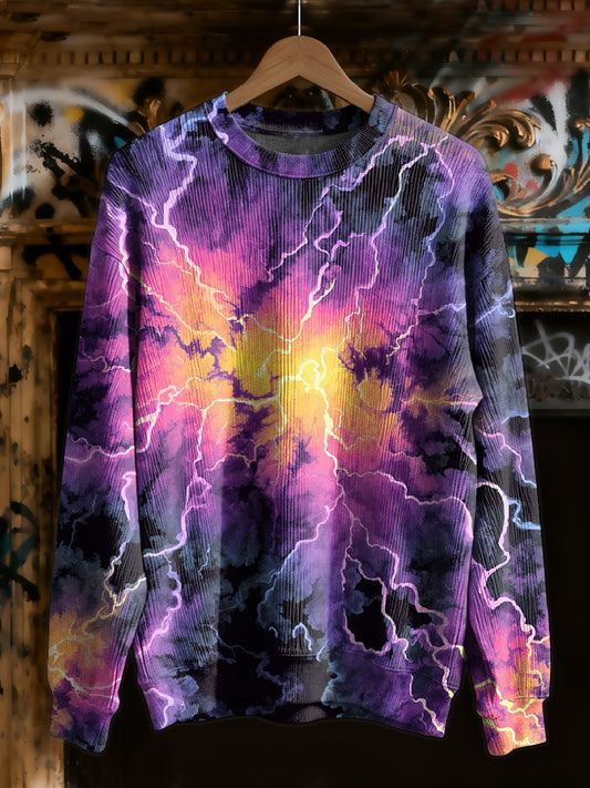 Fantasy Whirlpool Graffiti Printed Casual Long Sleeve Sweatshirt