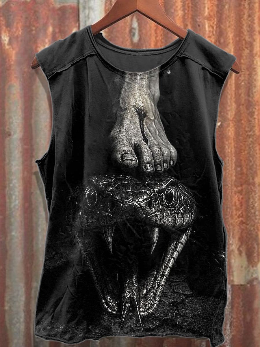 Retro Jesus Print Casual Cotton Tank Top