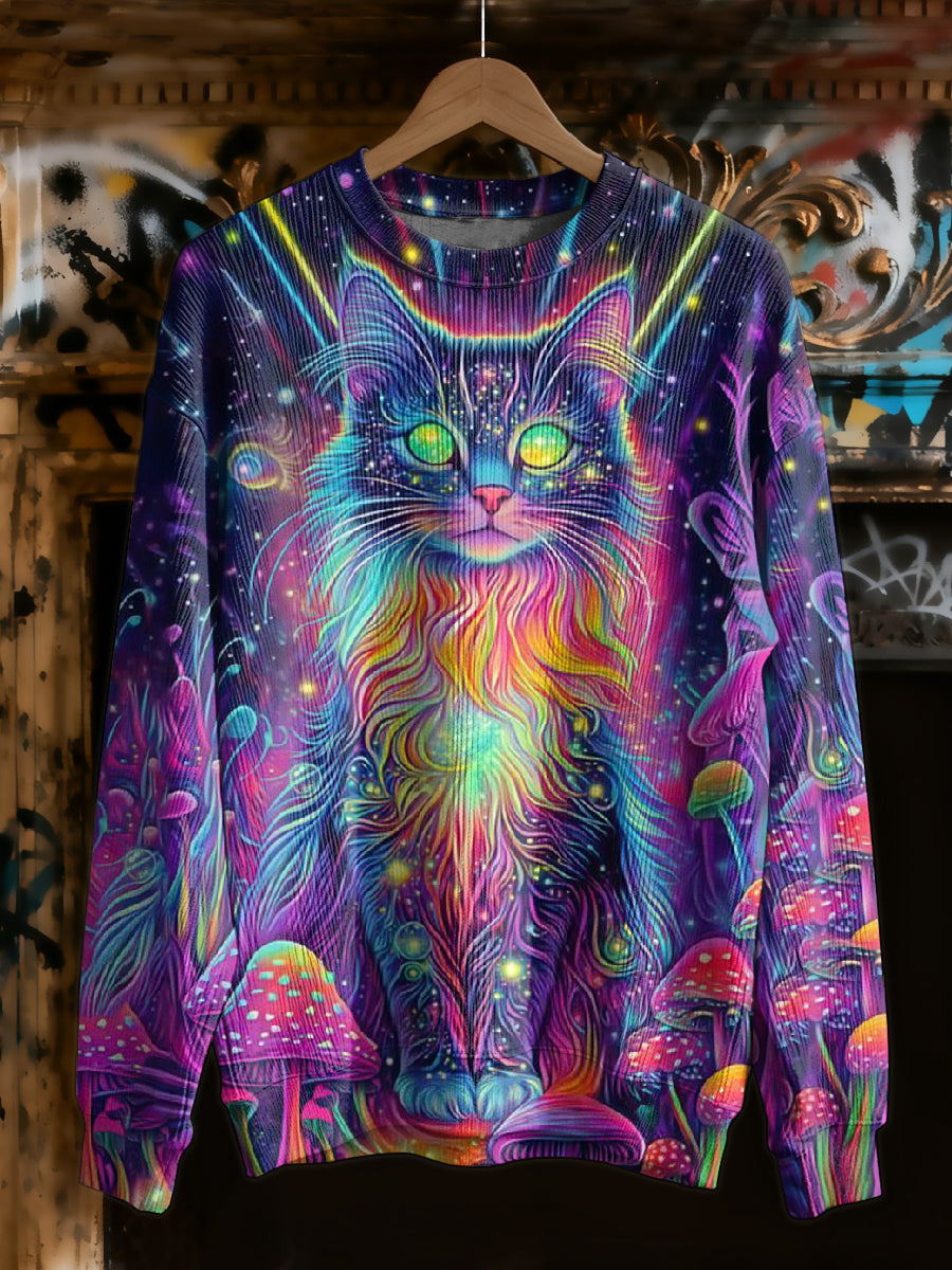 Retro Graffiti Style Printed Casual Sweatshirt