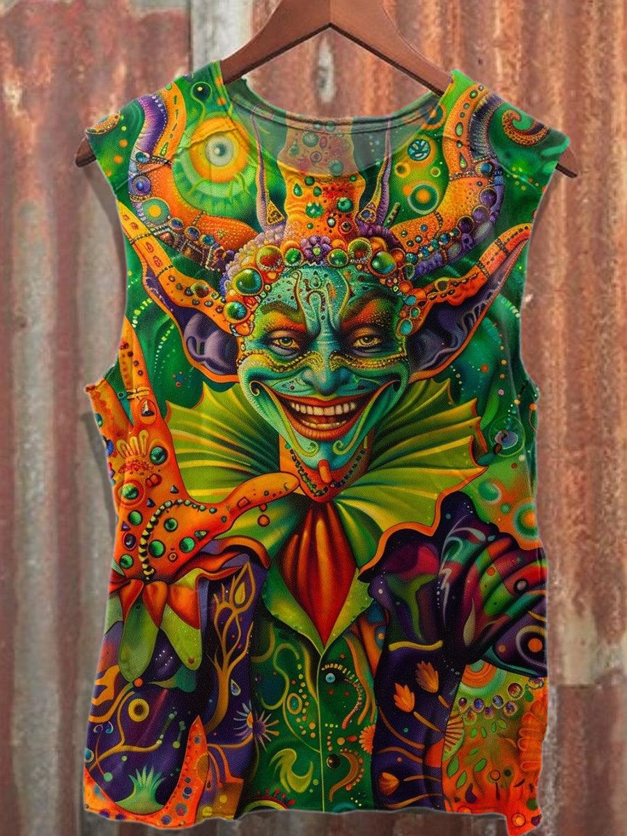 Gorgeous Graffiti Printed Casual Cotton Tank Top