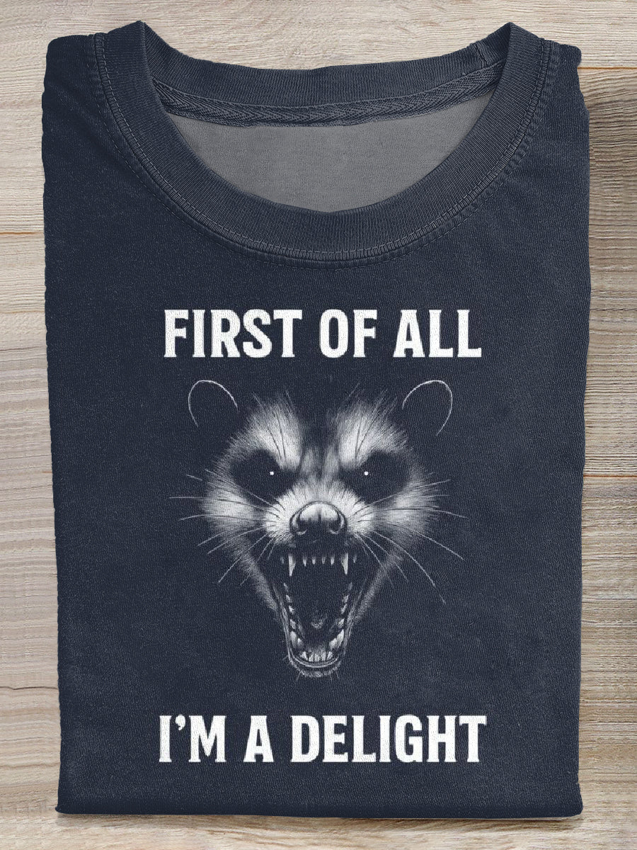 Retro Funny Print Casual Cotton T-Shirt