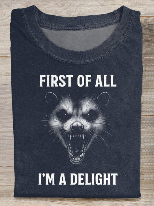 Retro Funny Print Casual Cotton T-Shirt