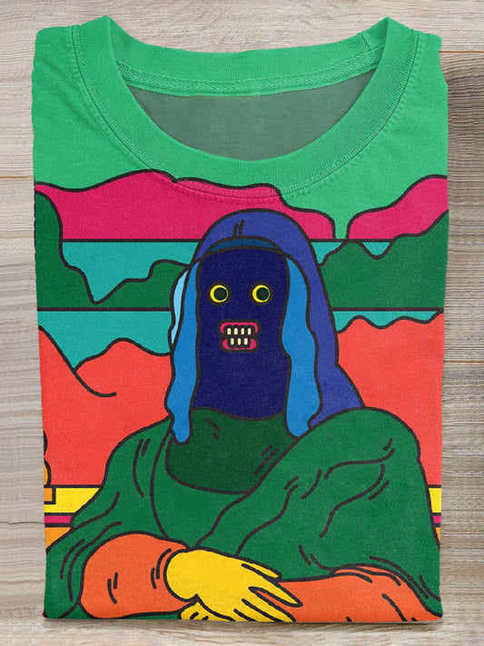 Retro Funny Print Casual Cotton T-Shirt