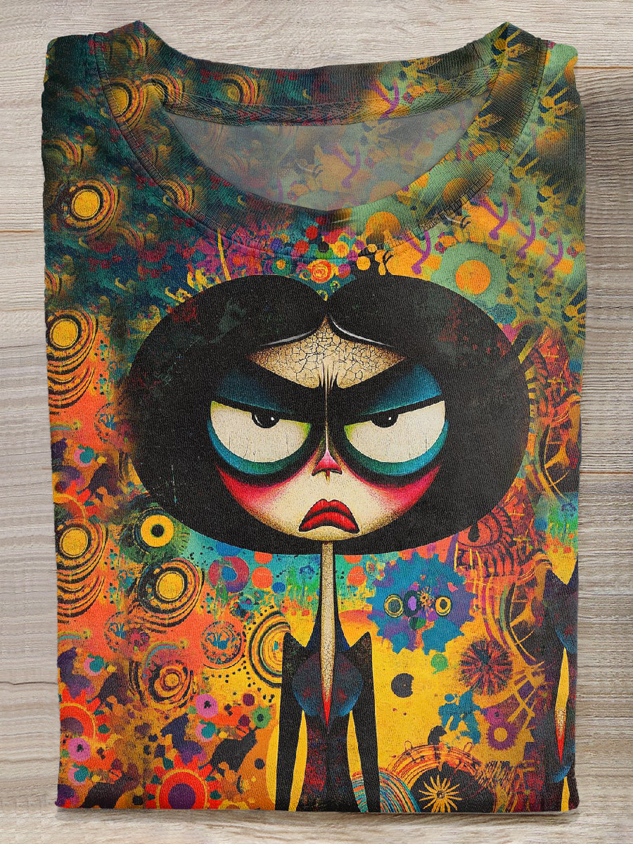 Gorgeous Graffiti Printed Casual Cotton T-Shirt