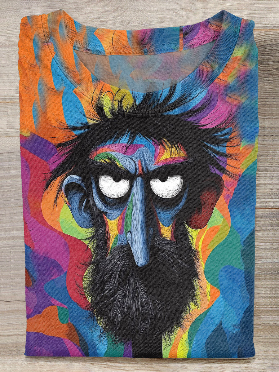 Gorgeous Graffiti Printed Casual Cotton T-Shirt