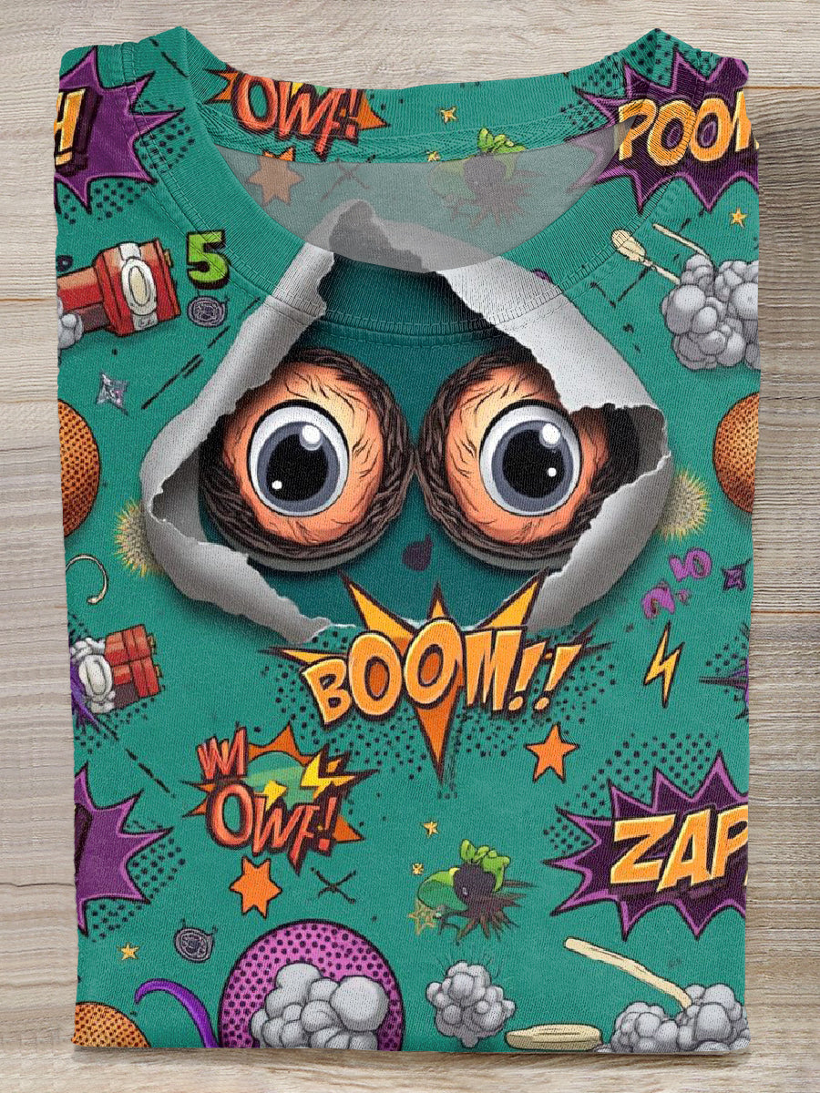 Gorgeous Graffiti Printed Casual Cotton T-Shirt