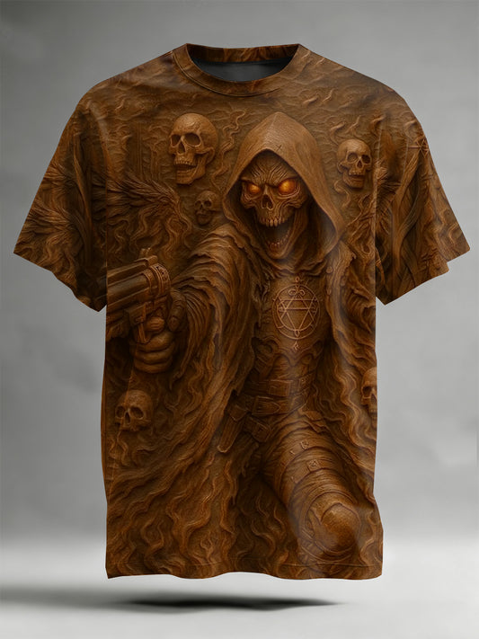 Retro Statue Printed Casual T-shirt