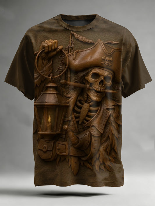 Retro Statue Printed Casual T-shirt