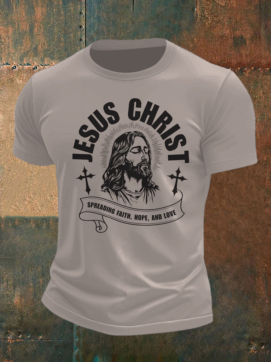 Men's Jesus the Savior Printed Short Sleeve T-Shirt