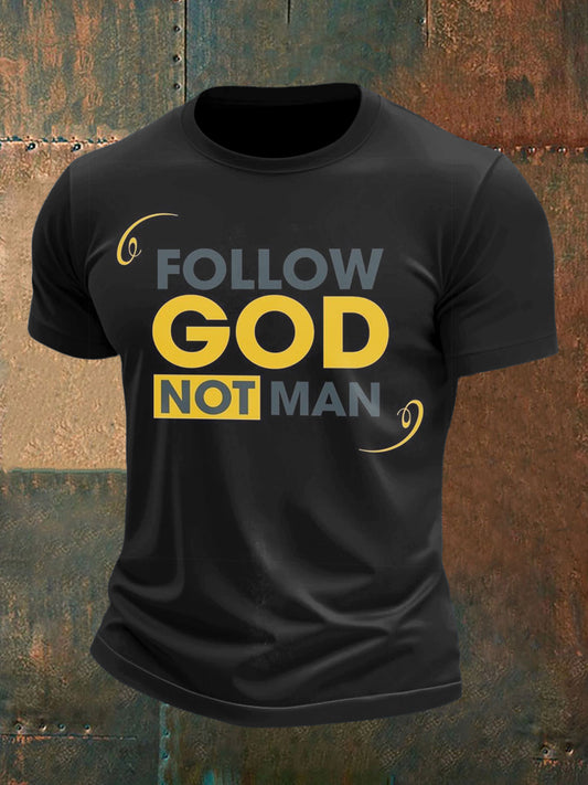 Men's Follow God Printed Short Sleeve T-Shirt