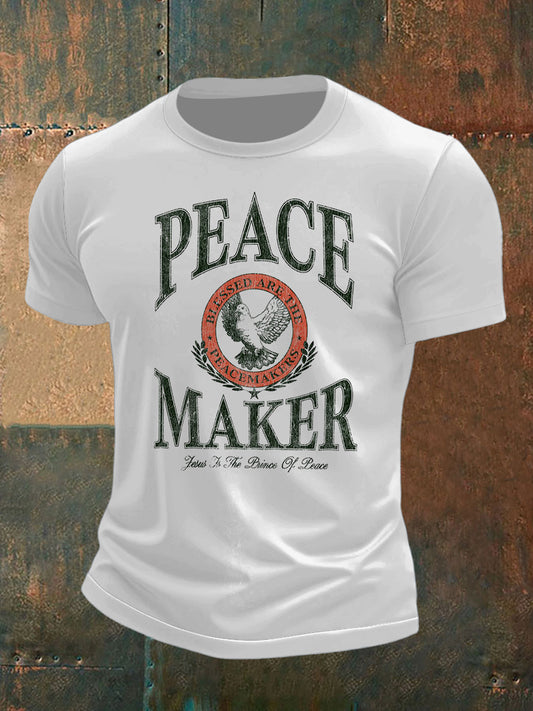 Men's Peace Dove Print Short Sleeve T-Shirt