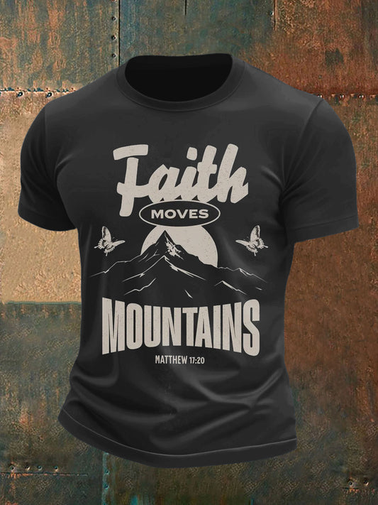 Men's Mountains and Challenges Printed Short Sleeve T-Shirt