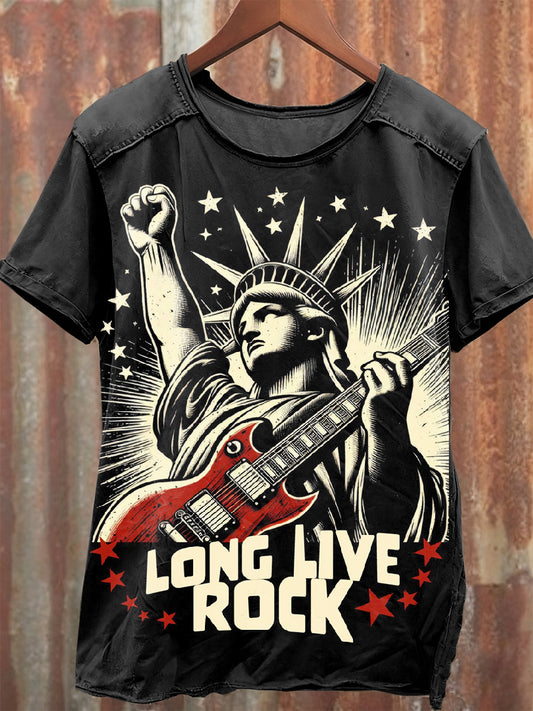 Retro Printed Casual Loose T-Shirt