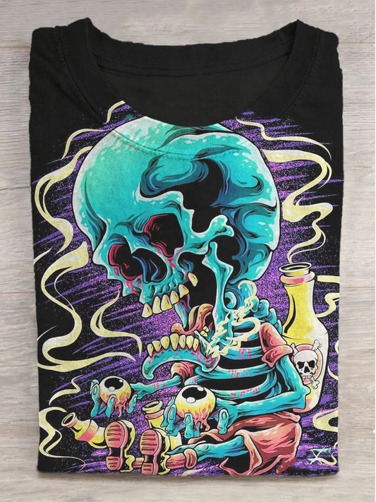 Unisex Abstract Magic Skull Eye Print Casual Cotton Tank Top