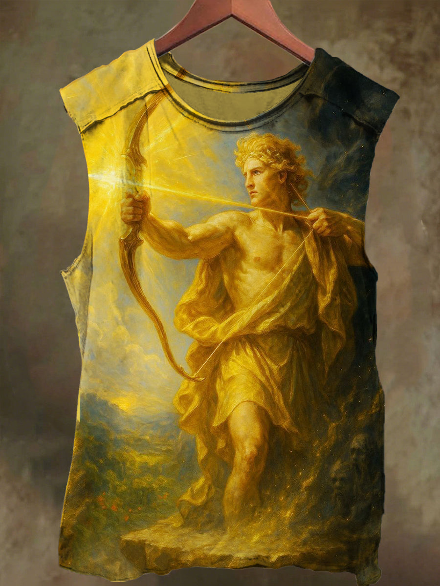 Unisex Sun God Printed Casual Cotton Tank Top