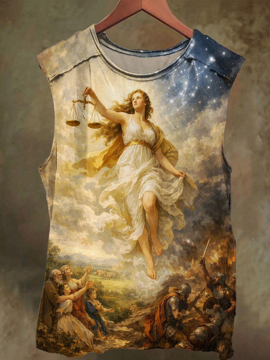 Unisex Dick Moral Order God Print Casual Cotton Tank Top