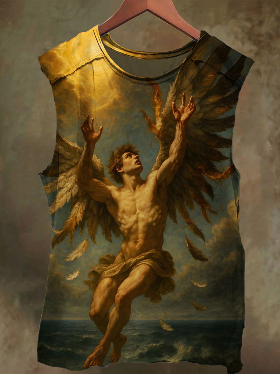 Unisex Icarus Pursuit and Pride Print Casual Cotton Tank Top