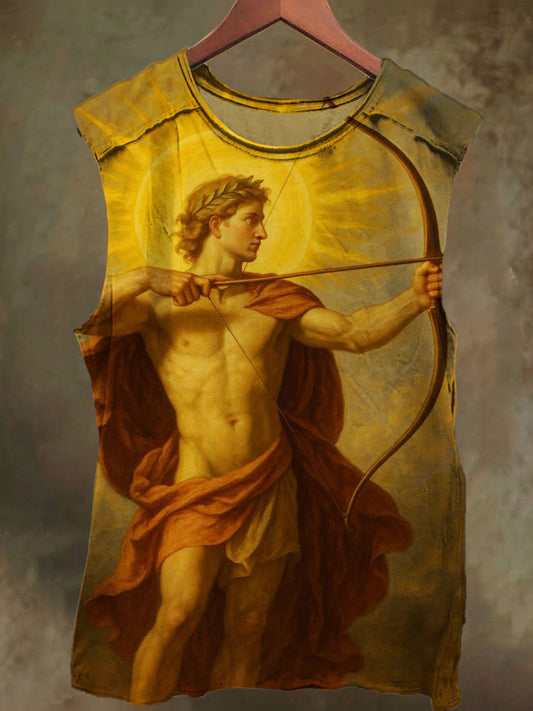 Unisex Sun God Apollo's Arrow Print Casual Cotton Tank Top