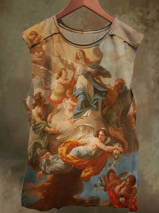 Unisex Goddess of Redemption Printed Casual Cotton Tank Top