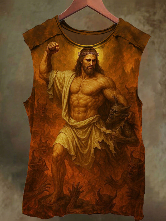 Unisex Hephaestus Print Casual Cotton Tank Top