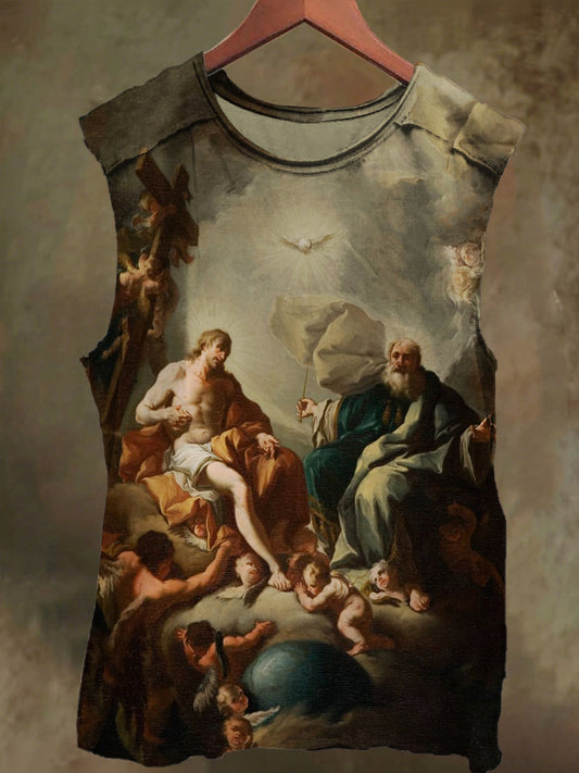 Unisex God's Paradise Print Casual Cotton Tank Top