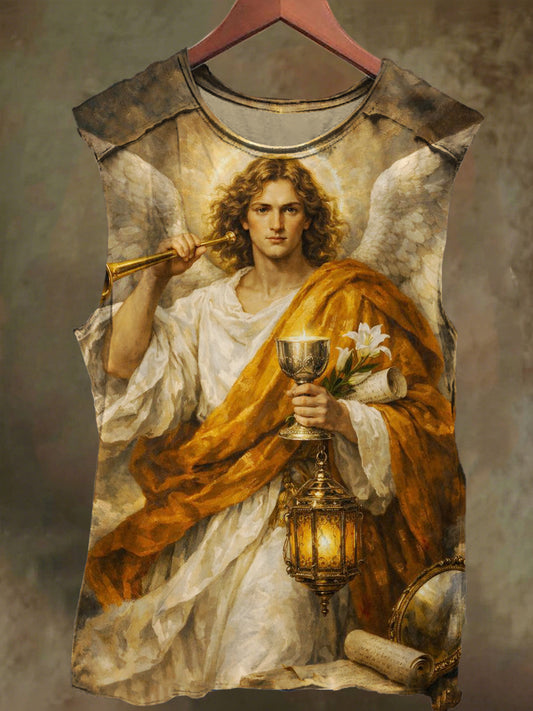 Unisex Horn of God Printed Casual Cotton Tank Top