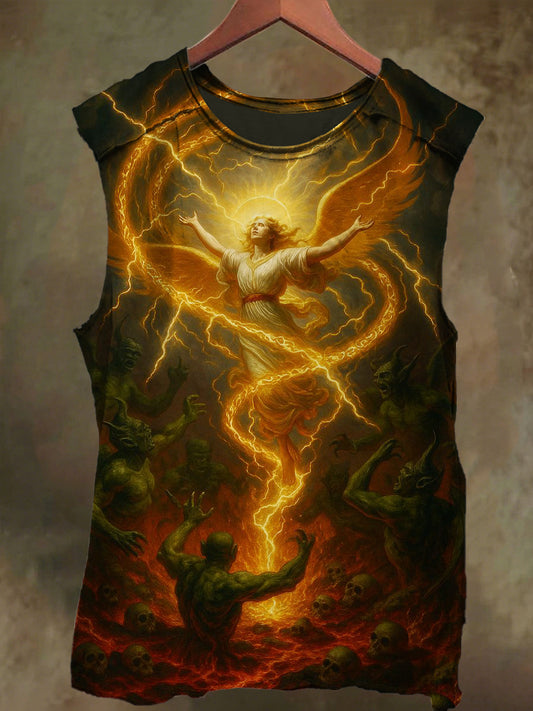 Unisex Expulsion Devil Print Casual Cotton Tank Top