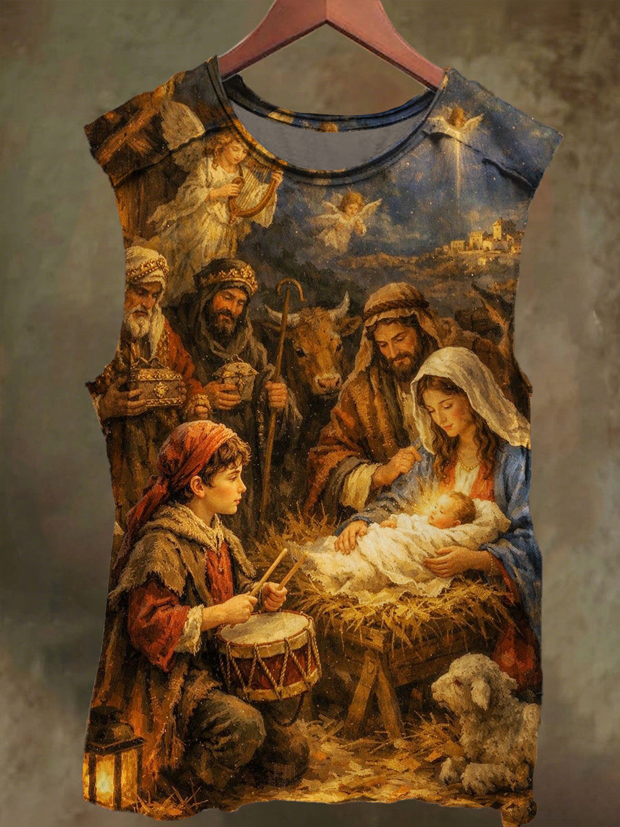 Unisex Nativity Day Print Casual Cotton Tank Top