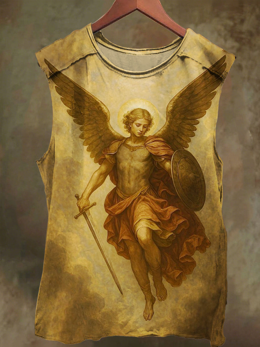 Unisex War Angel Print Casual Cotton Tank Top